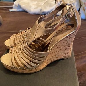 Cork wedge heels